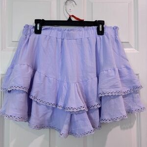 Lavender Ruffled Skirt Skort